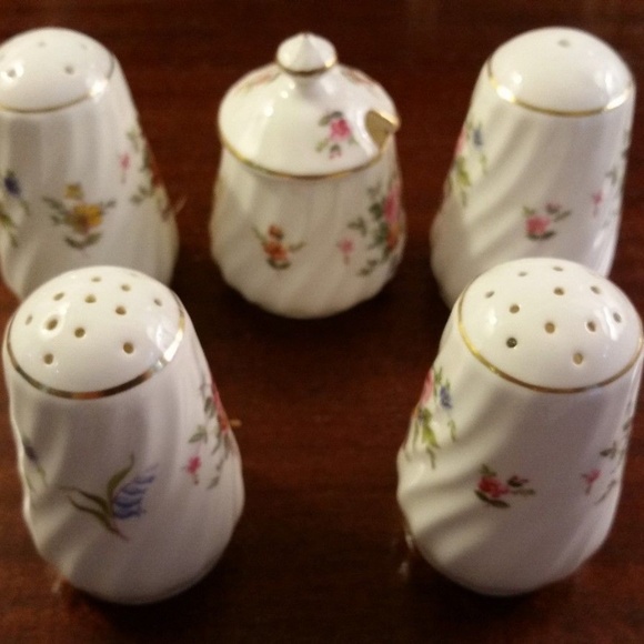 5 Minton "MARLOW" pieces (4 S&Ps + 1 mustard jar) - Picture 2 of 10